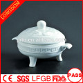 2014 hot sale hotel restaurant dragon pattern ceramic porcelain soup bowl avec couvercle